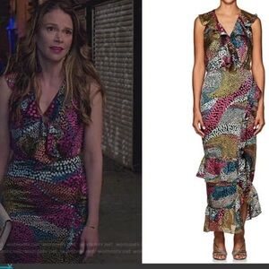 Saloni Anita Dot Print Midi Dress NWOT